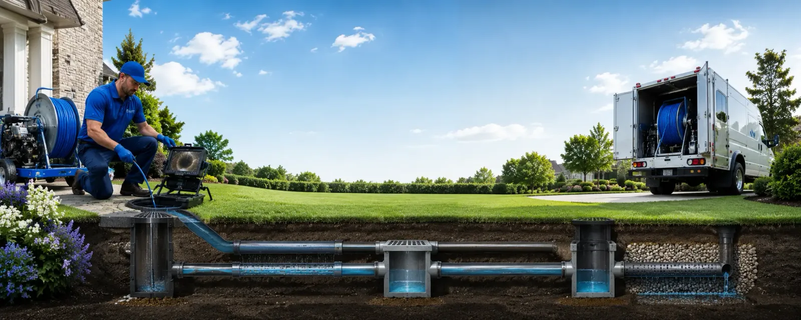Outdoor drain cleaning information for Leburn, KY